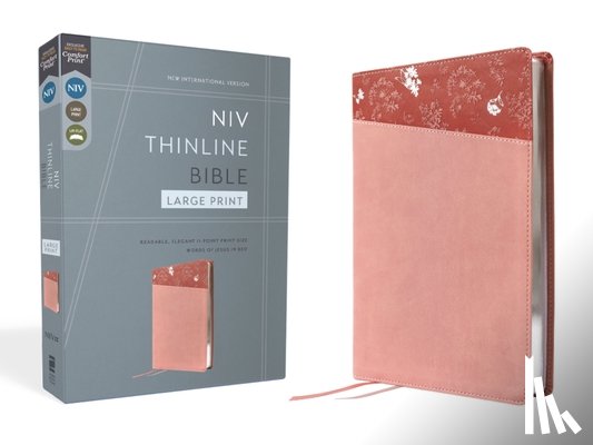 Zondervan - NIV, Thinline Bible, Large Print, Leathersoft, Pink, Red Letter, Comfort Print