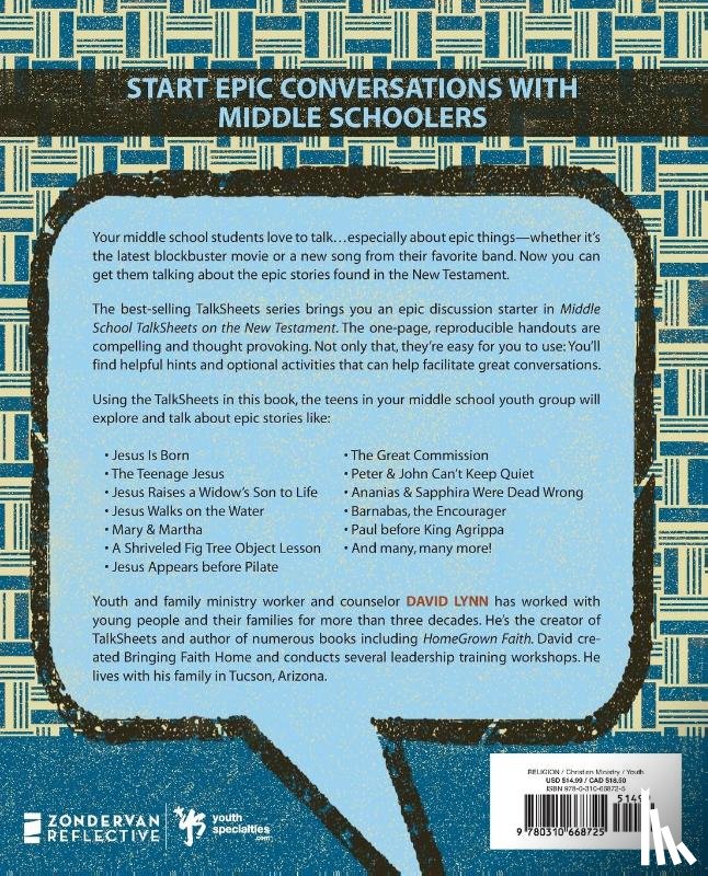 Lynn, David - Middle School TalkSheets on the New Testament, Epic Bible Stories