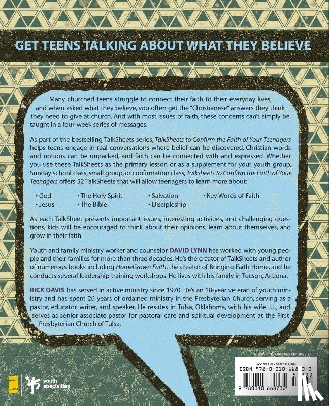 Lynn, David, Davis, Rick - TalkSheets to Confirm the Faith of Your Teenagers
