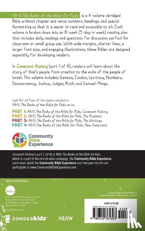 Zonderkidz - NIrV, The Books of the Bible for Kids: Covenant History, Paperback