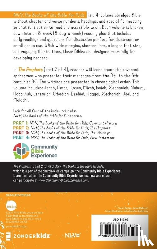 Zonderkidz - NIrV, The Books of the Bible for Kids: The Prophets, Paperback