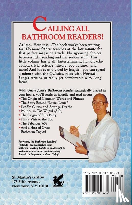 BATHROOM READER'S INSTITUTE - Uncle John'S First Bathroom RE