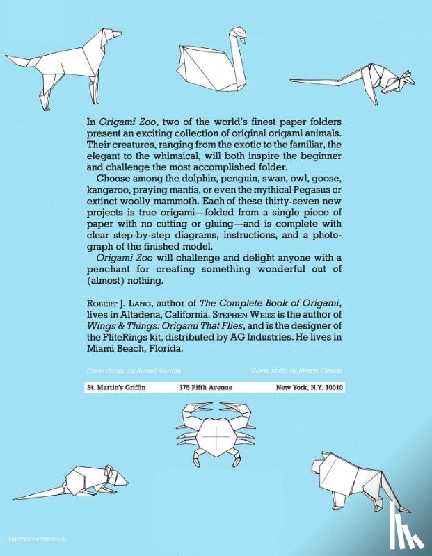 Lang, Robert J., Weiss, Stephen - Origami Zoo