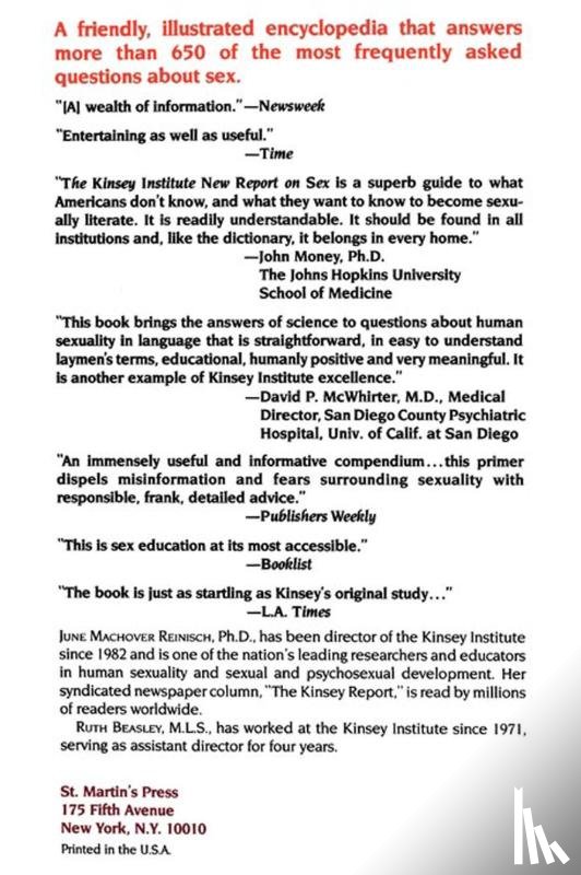 Reinisch, June M. - The Kinsey Institute New Report on Sex