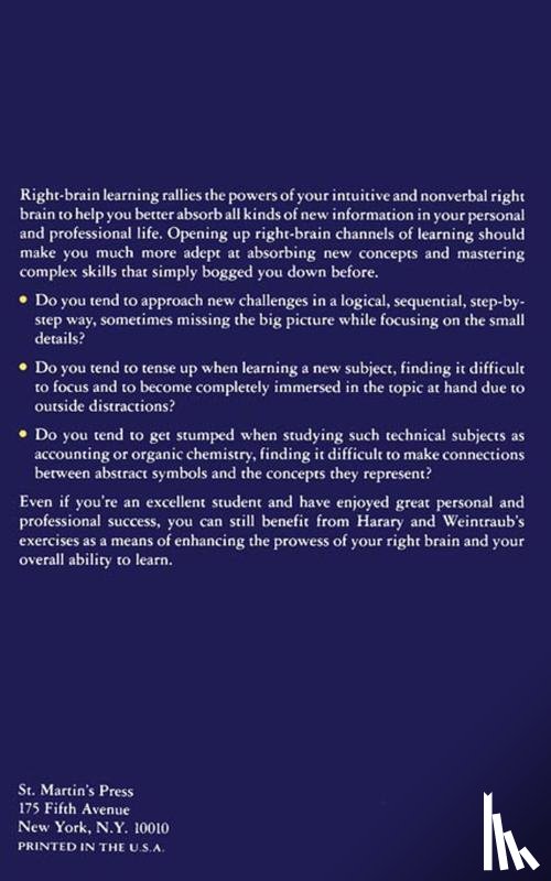 Harary, Keith, Weintraub, Pamela - Right-Brain Learning in 30 Days