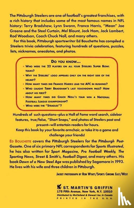Bouchette, Ed - The Pittsburgh Steelers