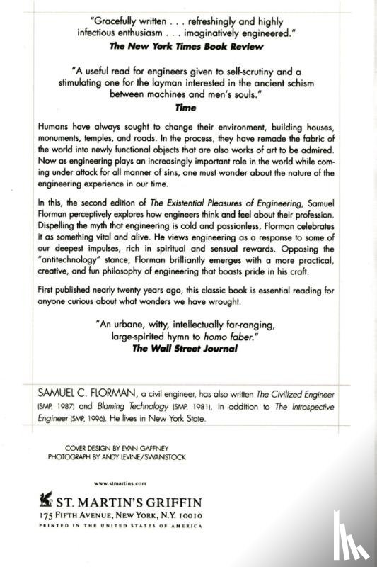 Samuel C. Florman, Florman - The Existential Pleasures of Engineering