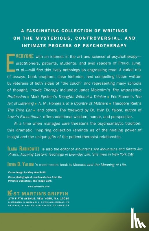 Irvin D. Yalom, Ilana Rabinowitz - Inside Therapy