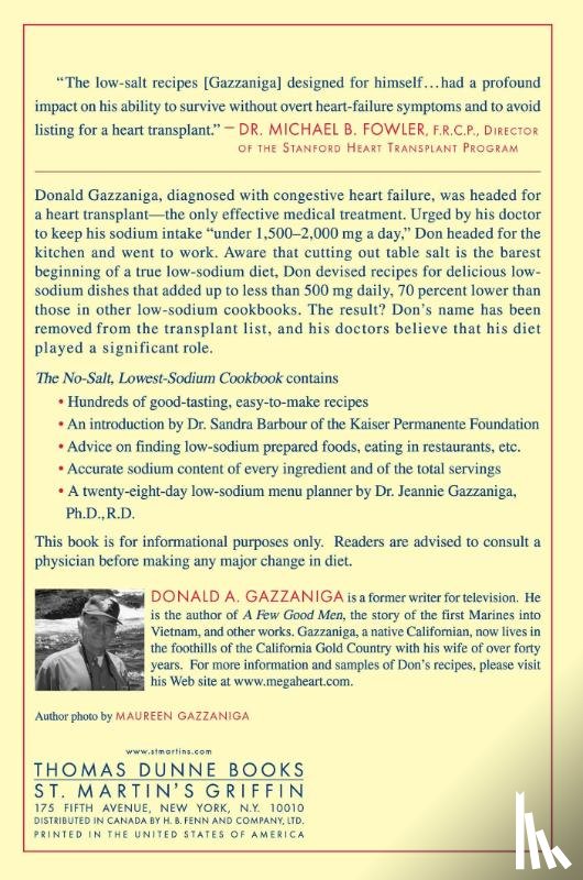 Gazzaniga, Donald A. - The No-Salt, Lowest-Sodium Cookbook
