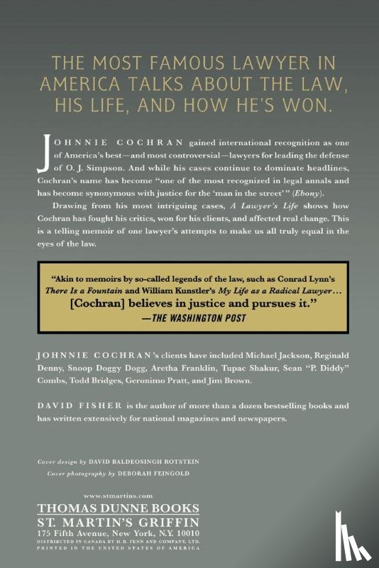 Cochran, Johnnie - A Lawyer's Life
