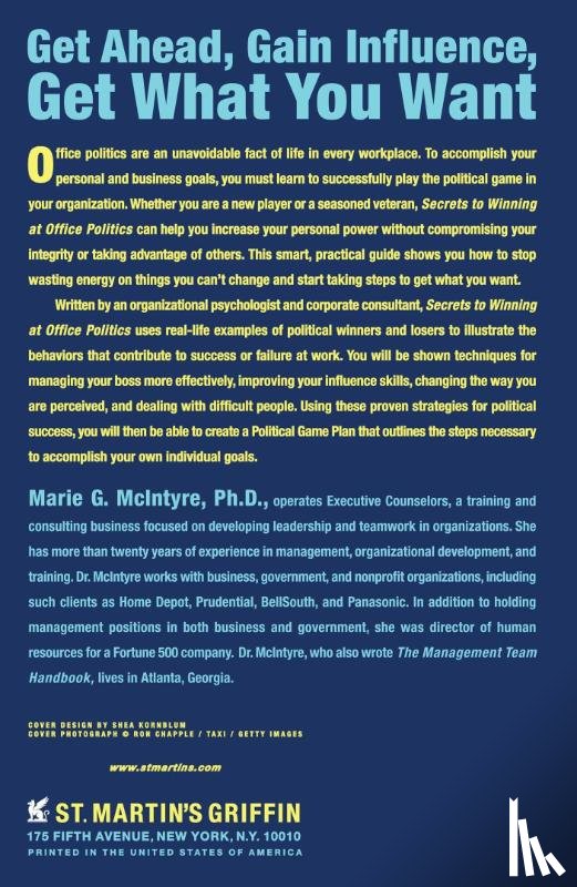 Marie McIntyre - Secrets to Winning at Office Politics