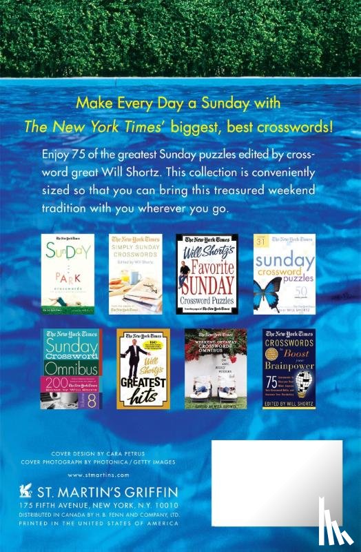 Shortz, Will, New York Times - The New York Times Everyday Sunday Crossword Puzzles