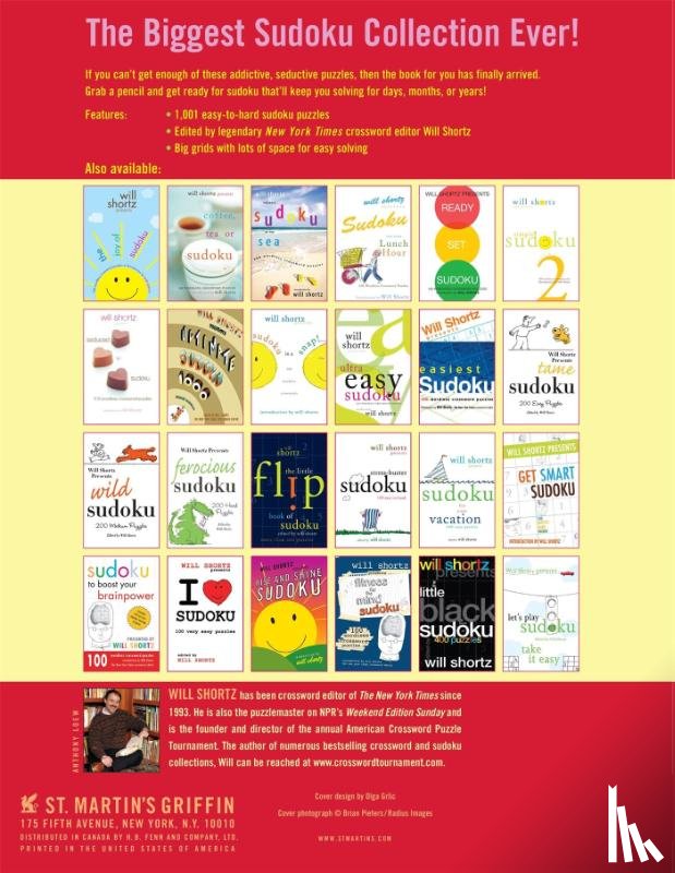 Shortz, Will - Will Shortz Presents 1,001 Sudoku Puzzles to Do Right Now