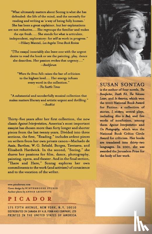 Sontag, Susan, Sontag - Where the Stress Falls