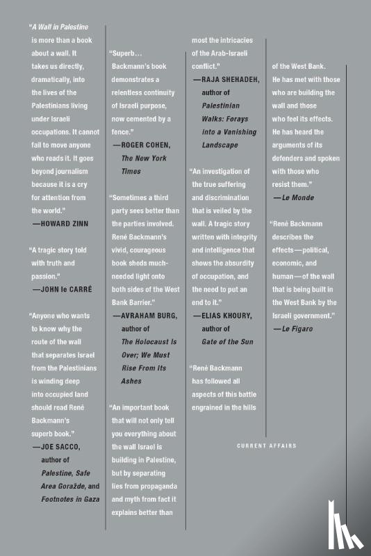 Backmann, Rene - A Wall in Palestine