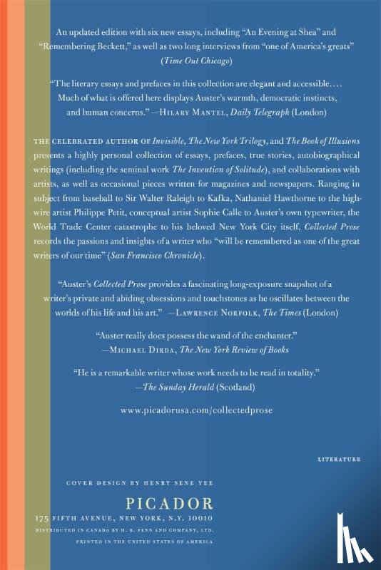Auster, Paul - Collected Prose
