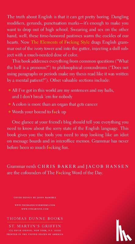 Baker, Chris, Hansen, Jacob - The Elements of F*cking Style