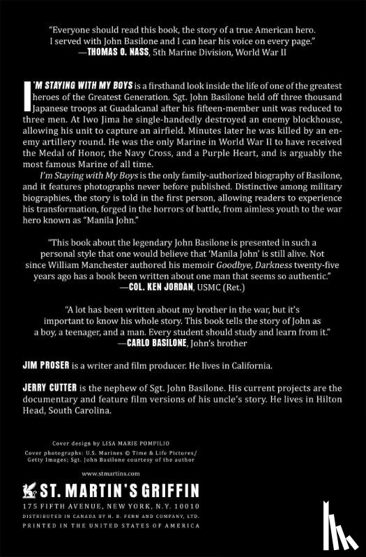 Proser, Jim - I'm Staying with My Boys