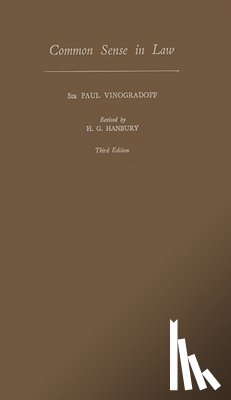 Vinogradoff, Sir Paul, Hansbury, Harold G - Common Sense in Law