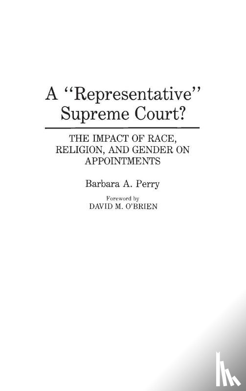 Perry, Barbara - A Representative Supreme Court?