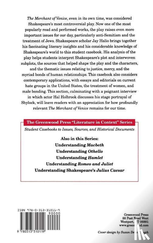 Halio, Jay leon - Understanding The Merchant of Venice