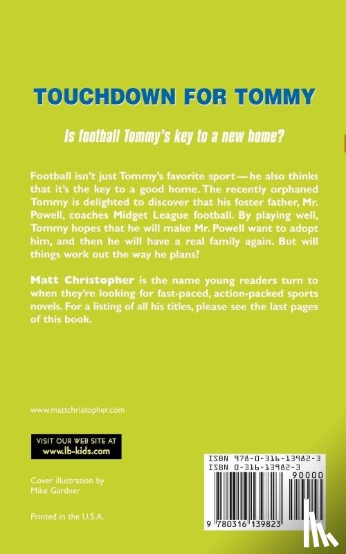 Christopher, Matt - Touchdown for Tommy