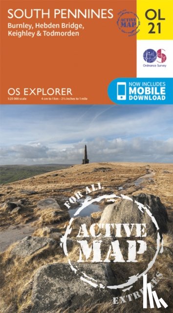 Ordnance Survey - South Pennines, Burnley, Hebden Bridge, Keighley & Todmorden
