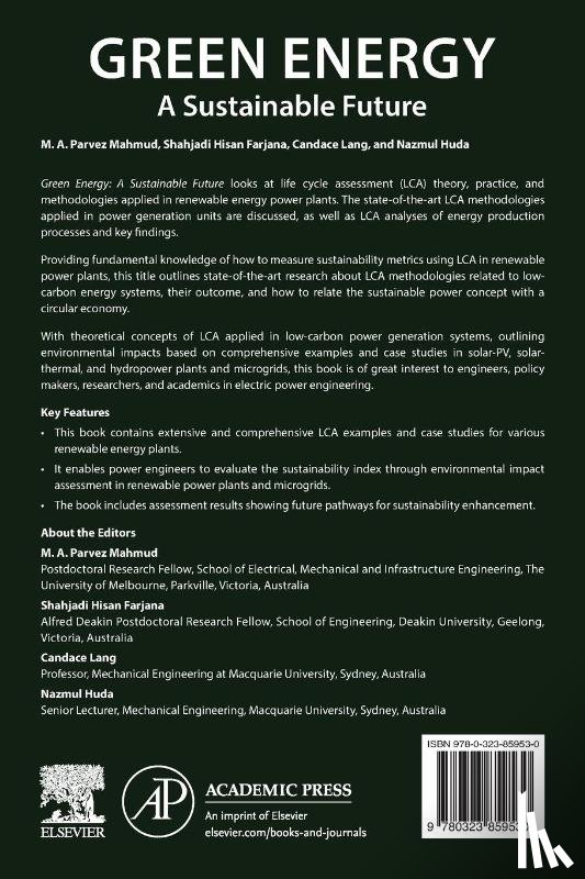 Mahmud, M. A. Parvez (Alfred Deakin Postdoctoral Research Fellow, Farjana, Shahjadi Hisan (Post-doctoral Research Fellow, Lang, Candace (Professor, Huda, Nazmul (Senior Lecturer - Green Energy