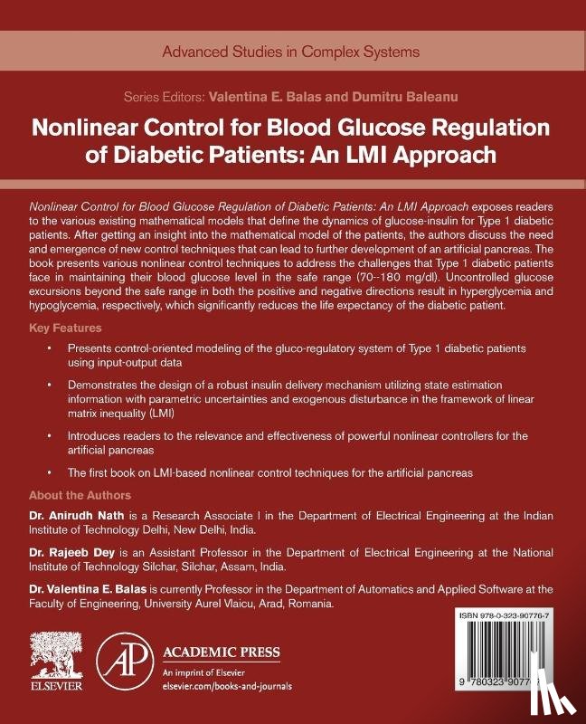 Nath, Anirudh, Dey, Rajeeb, Emilia Balas, Valentina - Nonlinear Control for Blood Glucose Regulation of Diabetic Patients: An LMI Approach