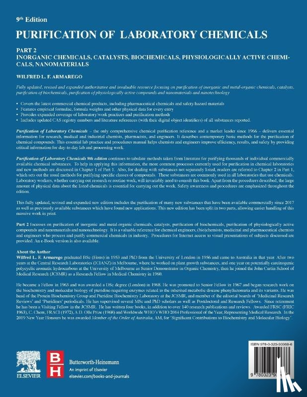 Armarego, W.L.F. (Division of Molecular Bioscience - Purification of Laboratory Chemicals
