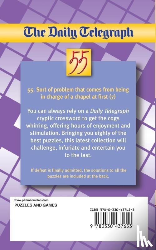 Telegraph Group Limited - Daily Telegraph Cryptic Crossword Book 55