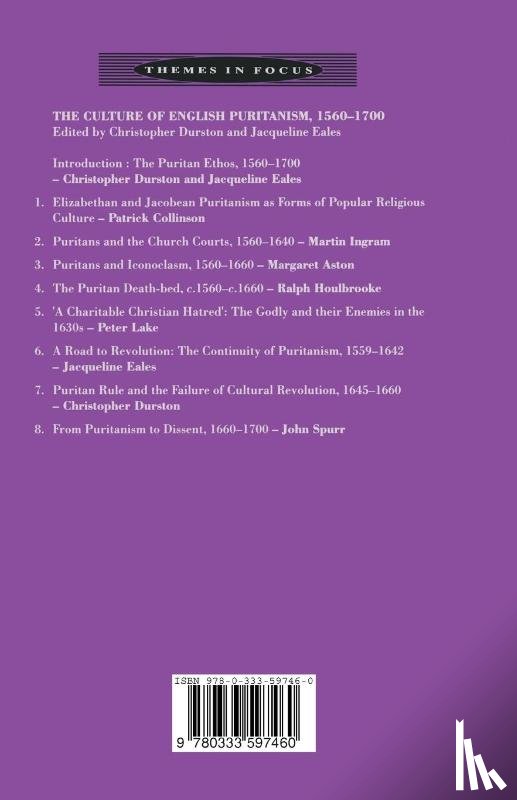 Durston, Christopher, Eales, Jacqueline - The Culture of English Puritanism 1560-1700