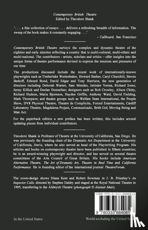  - Contemporary British Theatre