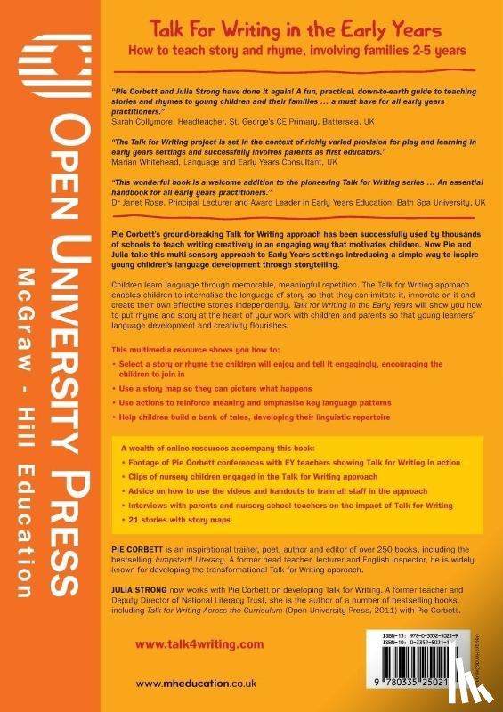 Corbett, Pie, Strong, Julia - Talk for Writing in the Early Years: How to Teach Story and Rhyme, Involving Families 2-5 (Revised Edition)
