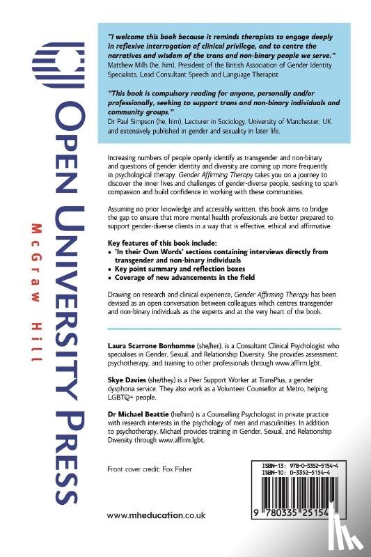 Scarrone Bonhomme, Laura, Davies, Skye, Beattie, Michael - Gender Affirming Therapy: A Guide to What Transgender and Non-Binary Clients Can Teach Us
