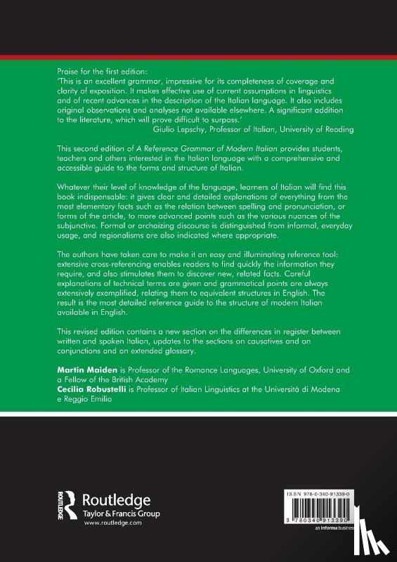 Maiden, Martin, Robustelli, Cecilia - A Reference Grammar of Modern Italian