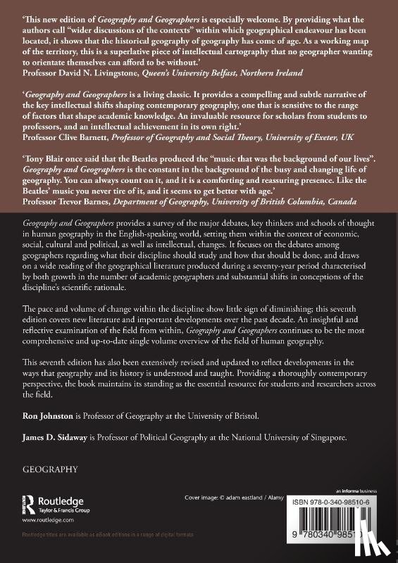 Johnston, Ron (University of Bristol, Sidaway, James (National University of Singapore - Geography and Geographers
