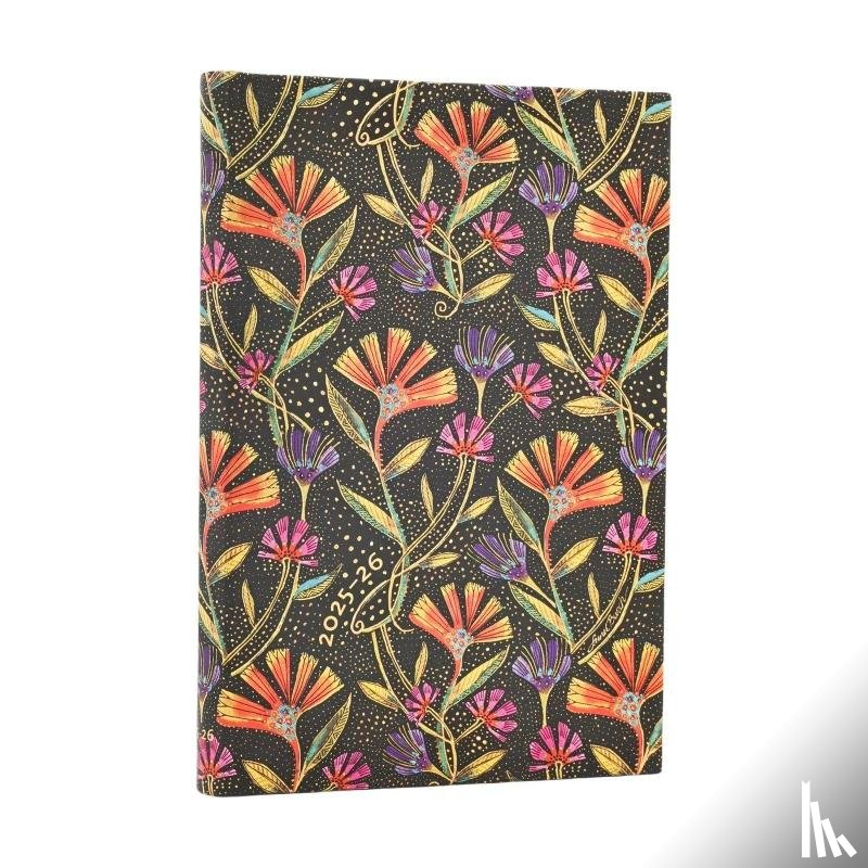 Paperblanks - 2026 Wild Flowers (Playful Creations) Mini 18-month Horizontal Hardcover Flexi Dayplanner 2025-2026 (Elastic Band Closure)
