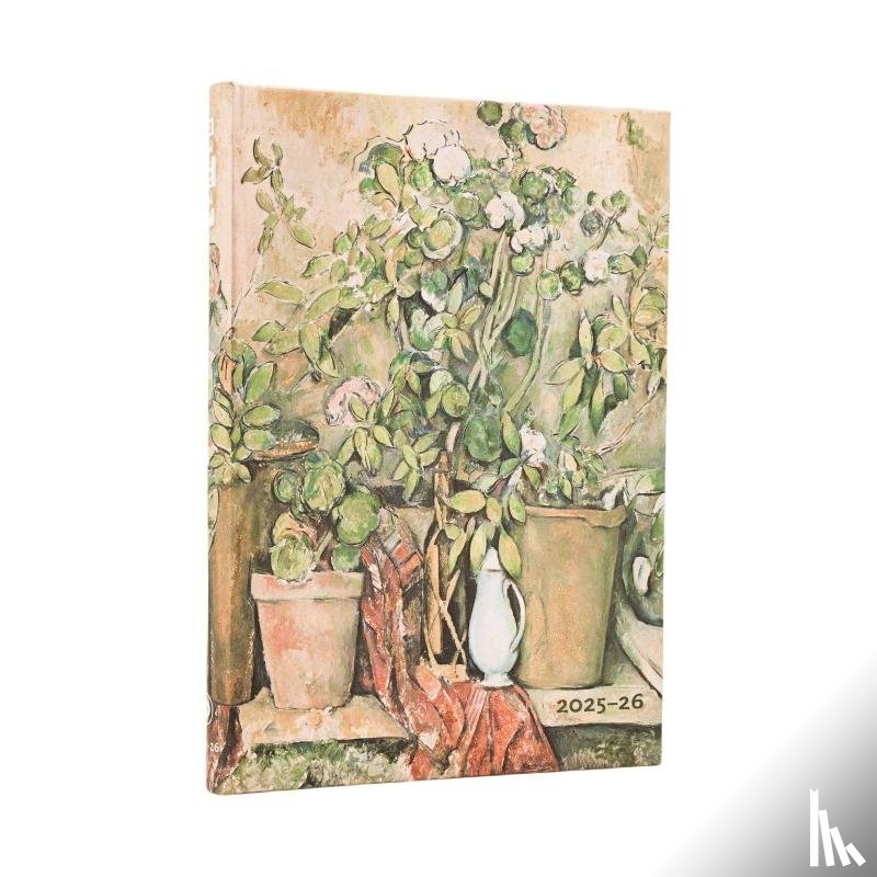 Paperblanks - 2026 Cezanne's Terracotta Pots and Flowers Midi 18-month Horizontal Hardcover Flexi Dayplanner 2025-2026 (Elastic Band Closure)