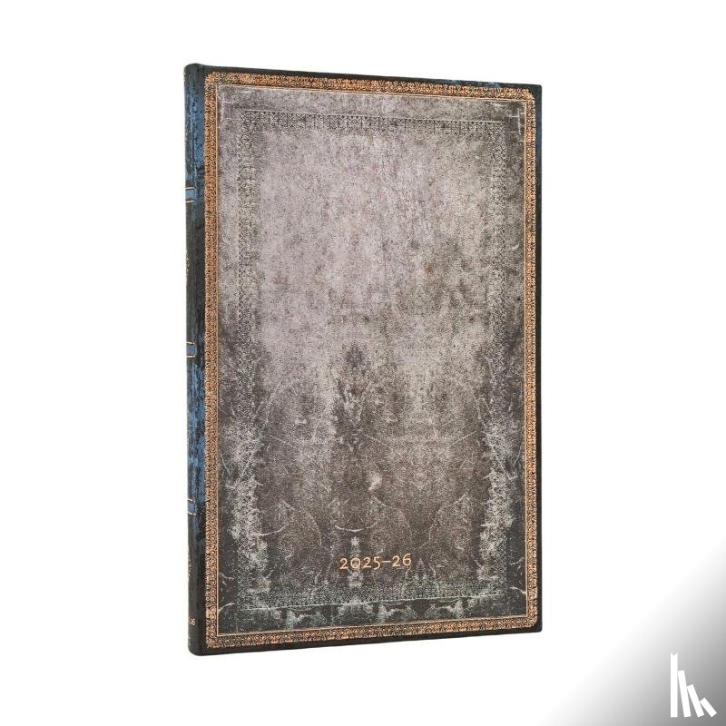 Paperblanks - 2026 Dove Grey (Old Leather Collection) Maxi 18-month Vertical Hardcover Flexi Dayplanner 2025-2026 (Elastic Band Closure)