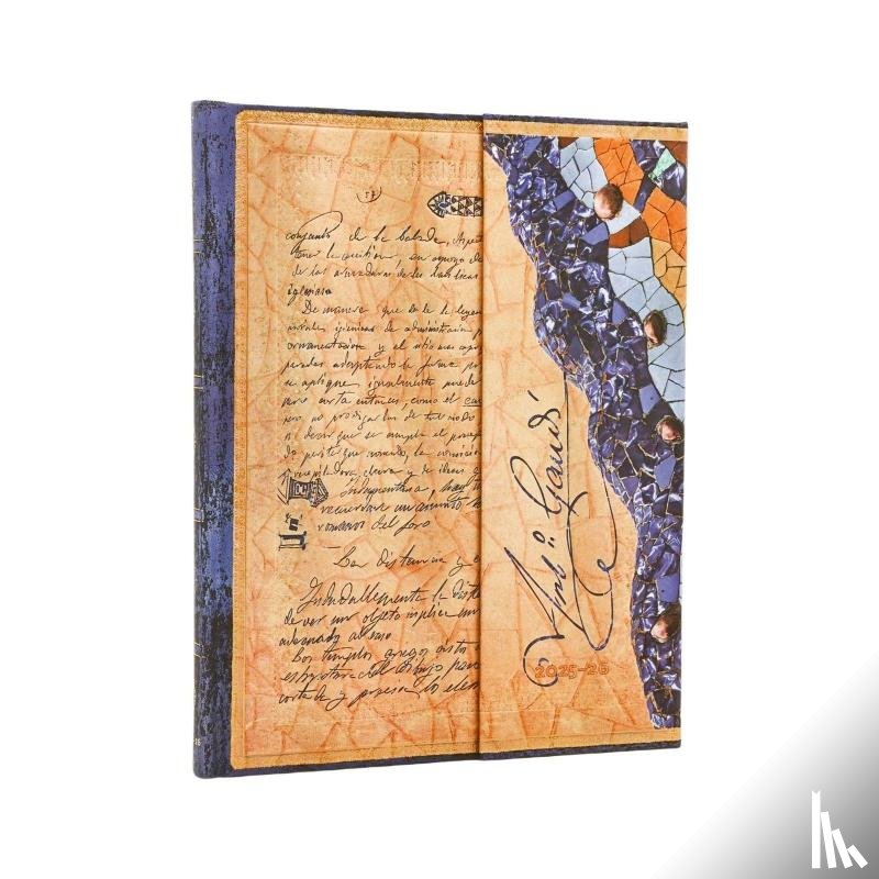 Paperblanks - 2026 Gaudi, The Manuscript of Reus (Embellished Manuscripts Collection) Ultra 18-month Vertical Hardcover Flexi Dayplanner 2025-2026 (Wrap Closure)