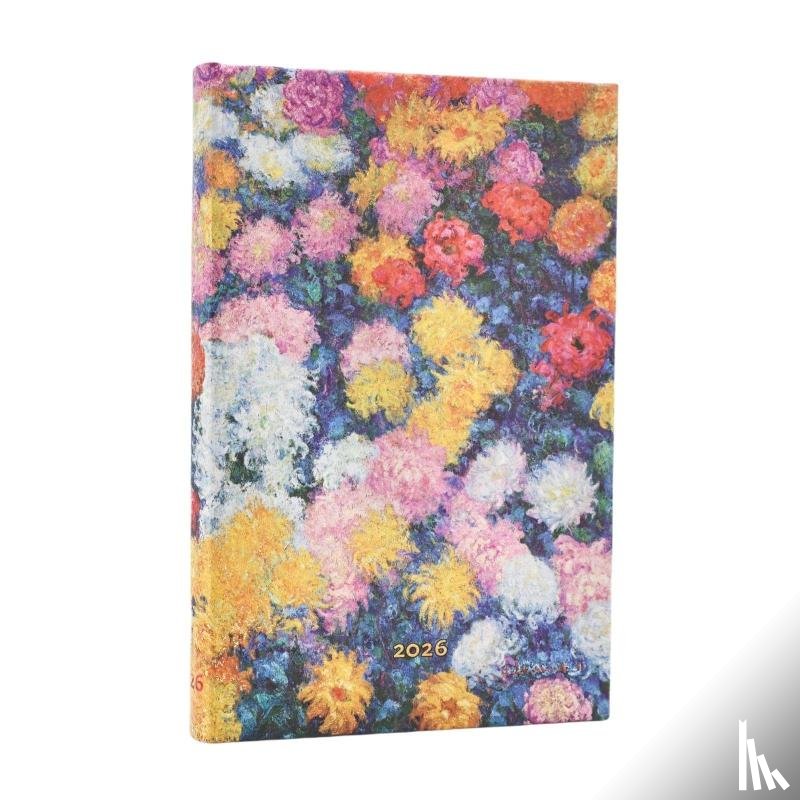 Paperblanks - 2026 Monet's Chrysanthemums Mini 12-month Verso Hardcover Flexi Dayplanner 2026 (Elastic Band Closure)