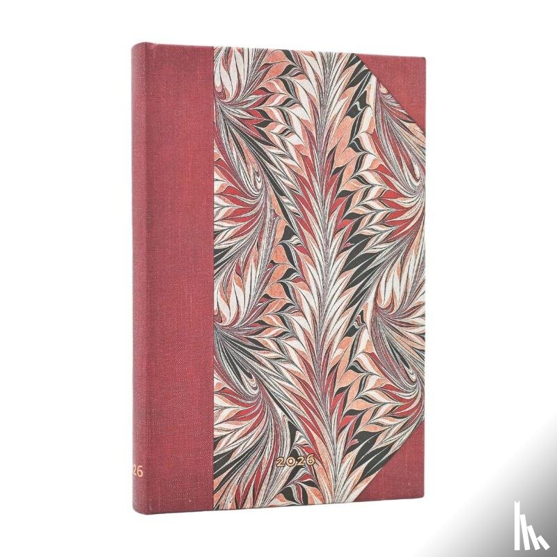 Paperblanks - 2026 Rubedo (Cockerell Marbled Paper) Mini 12-month Verso Hardcover Flexi Dayplanner 2026 (Elastic Band Closure)