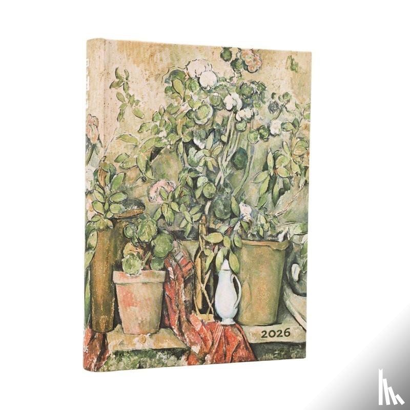 Paperblanks - 2026 Cezanne's Terracotta Pots and Flowers Midi 12-month Day-at-a-Time Hardcover Flexi Dayplanner 2026 (Elastic Band Closure)