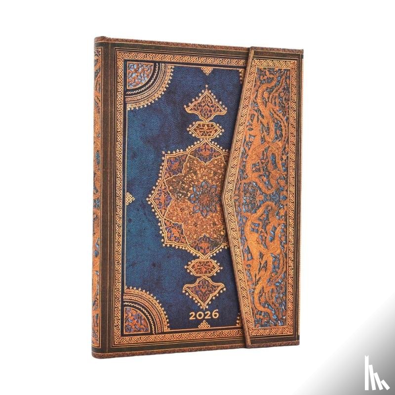 Paperblanks - 2026 Safavid Indigo (Safavid Binding Art) Midi 12-month Vertical Hardcover Flexi Dayplanner 2026 (Wrap Closure)
