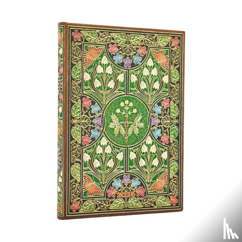 Paperblanks - 2026 Poetry in Bloom Midi 12-month Verso Hardcover Flexi Dayplanner 2026 (Elastic Band Closure)