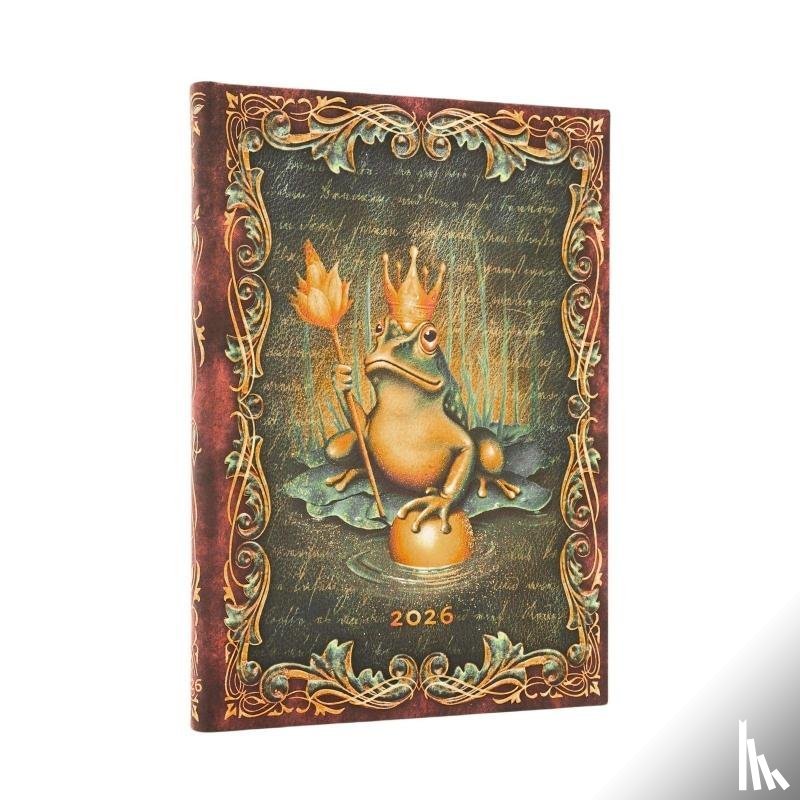 Paperblanks - 2026 The Brothers Grimm, Frog Prince (Fairy Tale Collection) Midi 12-month Verso Hardcover Flexi Dayplanner 2026 (Elastic Band Closure)