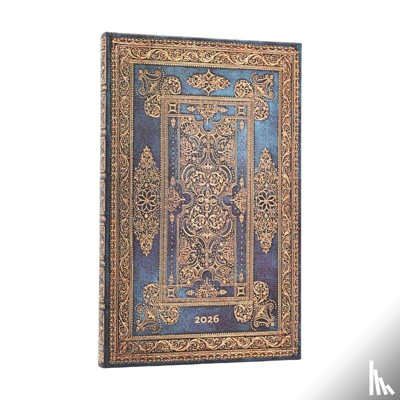 Paperblanks - 2026 Blue Luxe (Luxe Design) Maxi 12-month Vertical Hardcover Flexi Dayplanner 2026 (Elastic Band Closure)