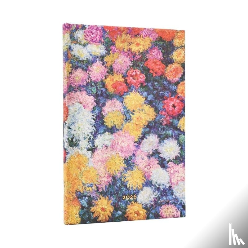 Paperblanks - 2026 Monet's Chrysanthemums Maxi 12-month Vertical Hardcover Flexi Dayplanner 2026 (Elastic Band Closure)