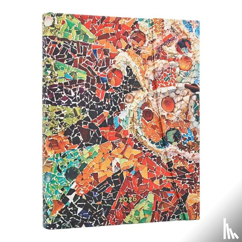 Paperblanks - 2026 Gaudi's Sun (Gaudi’s Mosaics) Ultra 12-month Day-at-a-Time Hardcover Flexi Dayplanner 2026 (Wrap Closure)